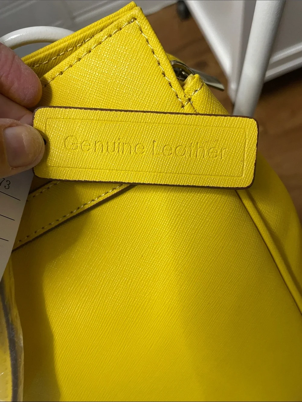 Leather Yellow Structured Top-Handle Satchel
